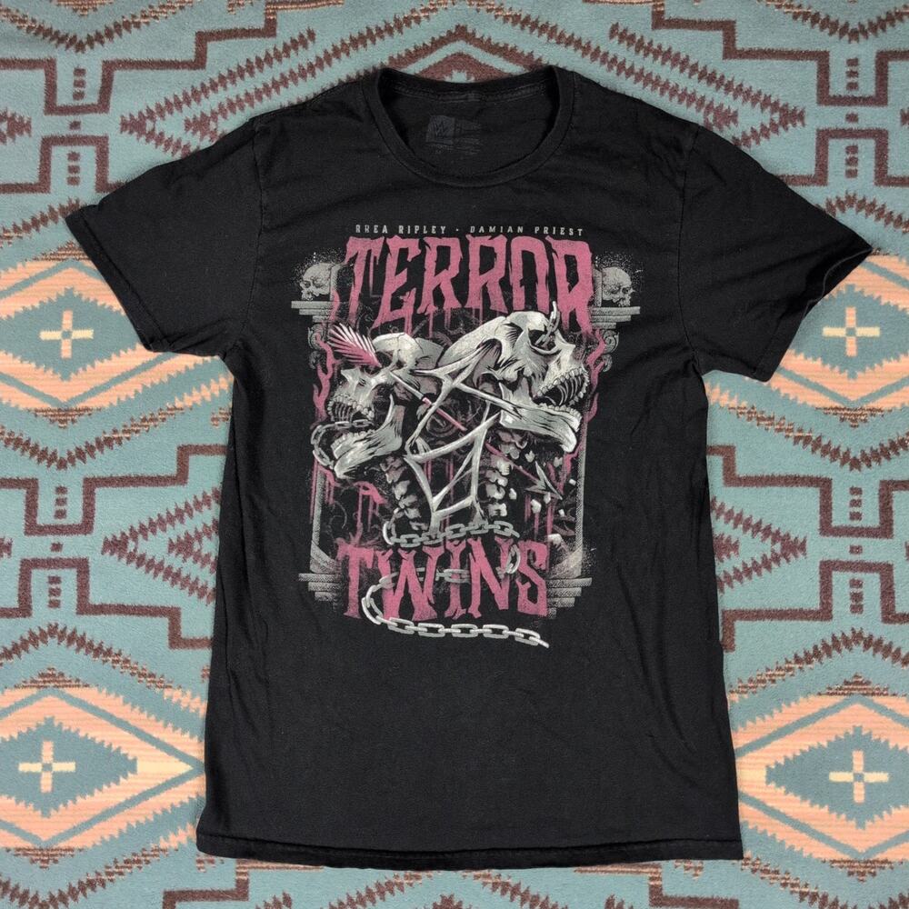 Rhea Ripley Damian Priest Terror Twins T-SHIRT Authentic WWE Merchandise small